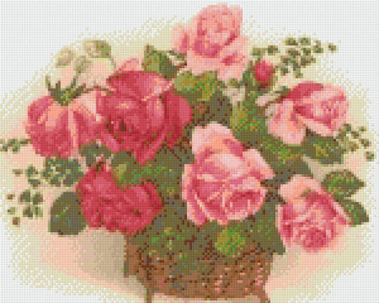 Basket Of Roses Nine [9] Baseplate PixelHobby Mini-mosaic Art Kit